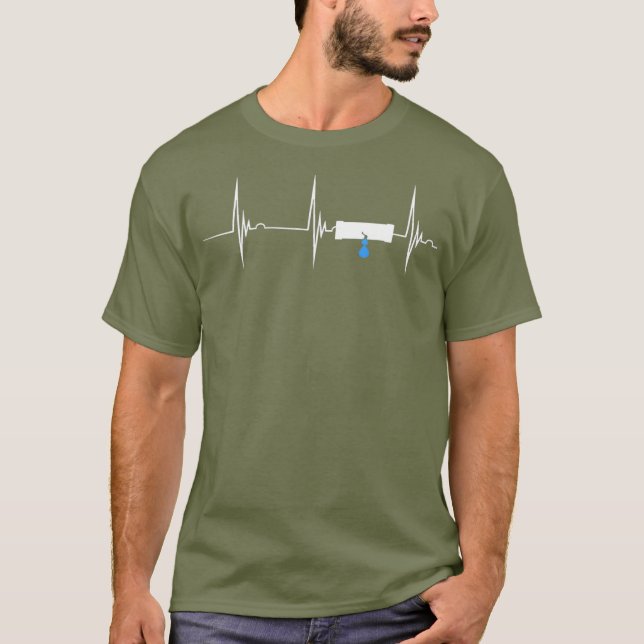 Camiseta Plumín Pipefitter Heartbeat EKG Pulso Plumbar (Anverso)