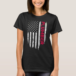 Camiseta Plumín Vintage American Flag Plumbing 4 De Julio