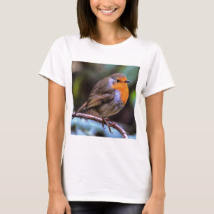 Camiseta Plump Robin Colgado En Una Rama De Arte De Vida Si
