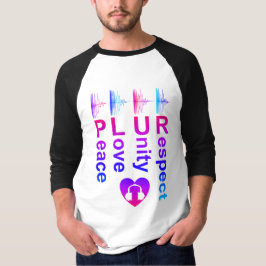 Camiseta PLUR (Peace Love Unity Respect) 3/4 Sleeve Shirt