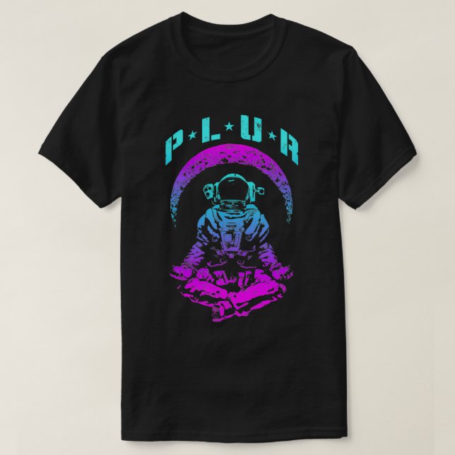 Camiseta PLUR Unity Respect Techno Rave EDM Astronauta (Diseño del anverso)