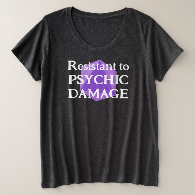 Camiseta Plus para Mujer Resistente al Daño Psíqui (Anverso del diseño)