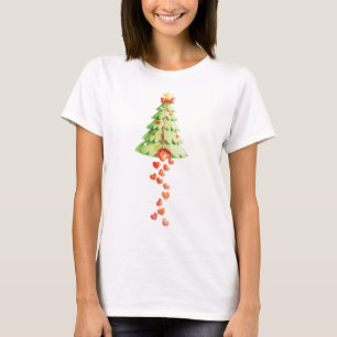 Camiseta Plush Christmas Tree Full of Hearts – Cute Kawaii