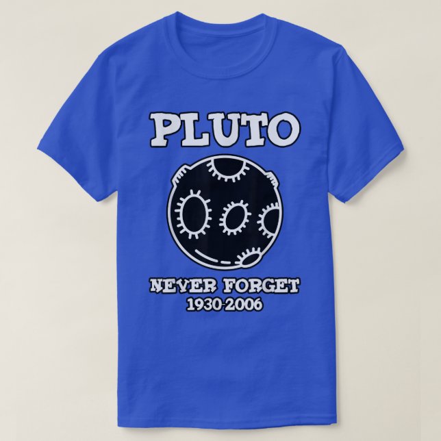 Camiseta Pluto Never Forget 1930-2006 (Diseño del anverso)
