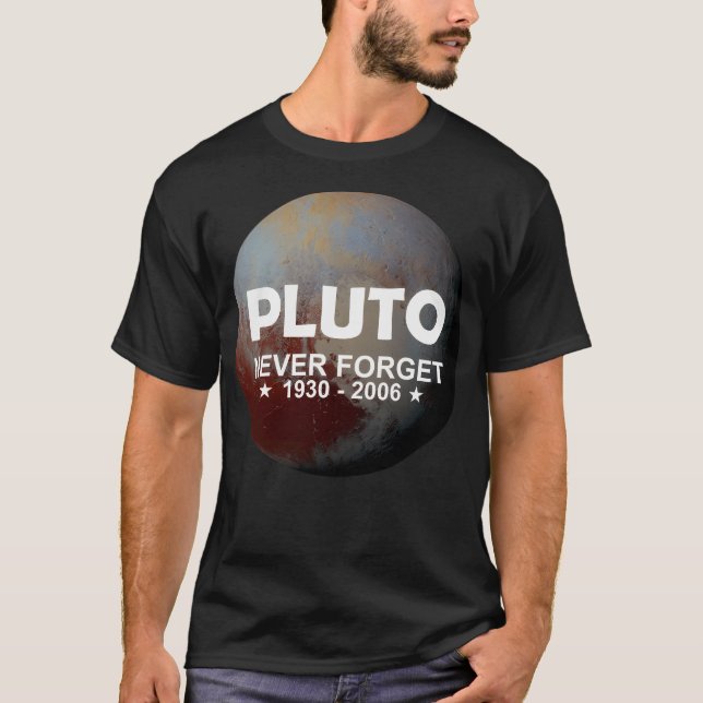 Camiseta Pluto nunca olvida a los amantes de la ciencia (Anverso)