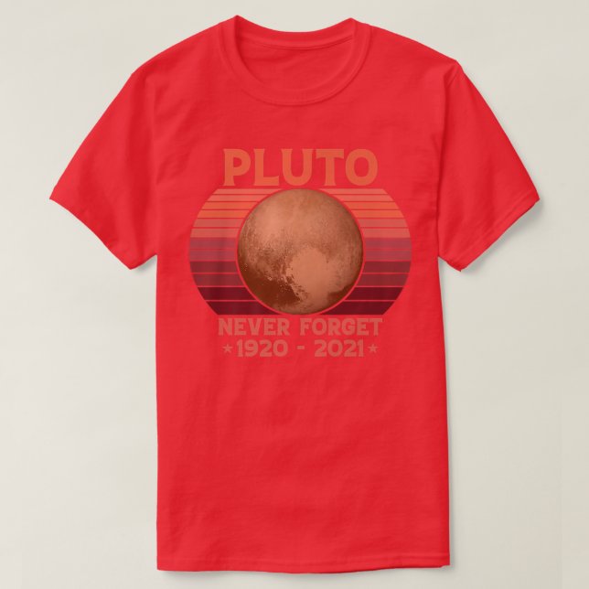 Camiseta PLUTO NUNCA OLVIDAR Espacio divertido estilo retro (Diseño del anverso)