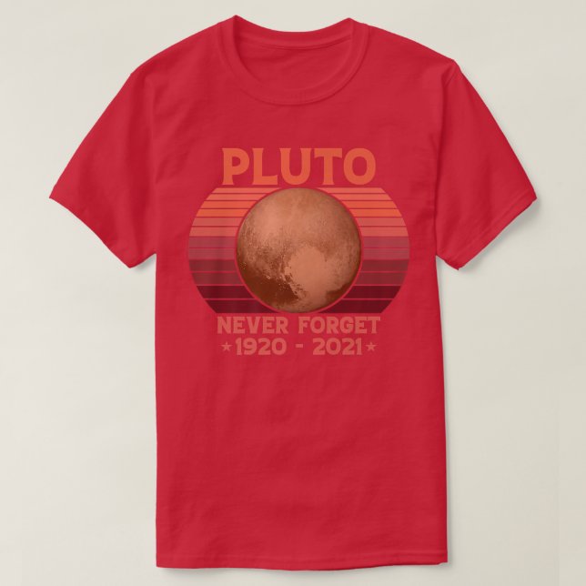 Camiseta PLUTO NUNCA OLVIDAR Espacio divertido estilo retro (Diseño del anverso)