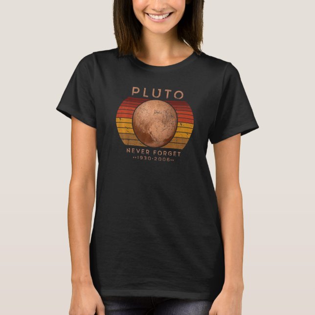 Camiseta Pluto Nunca Olvides  Astronomía Espacial Hombres R (Anverso)
