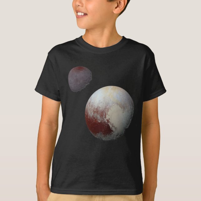 Camiseta Pluto y Barón 9 o Sistema Solar de Planeta Enano (Anverso)