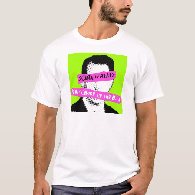 Camiseta Plutocracia del caminante de Scott en los E.E.U.U. (Anverso)