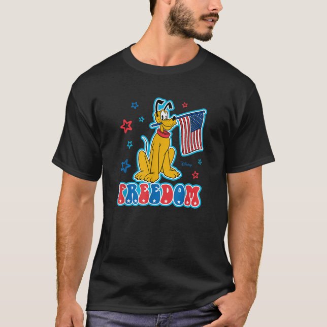 Camiseta Plutón de Julio 4 Bandera Patriótica Libertad con  (Anverso)