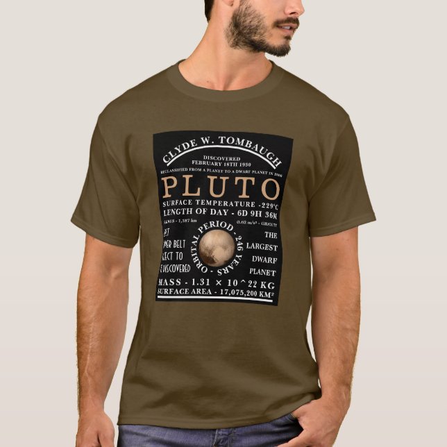 Camiseta Plutón del planeta enano Astronomía detallada (Anverso)