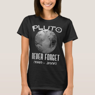 Camiseta Plutón nunca olvida la astronomía de la ciencia de