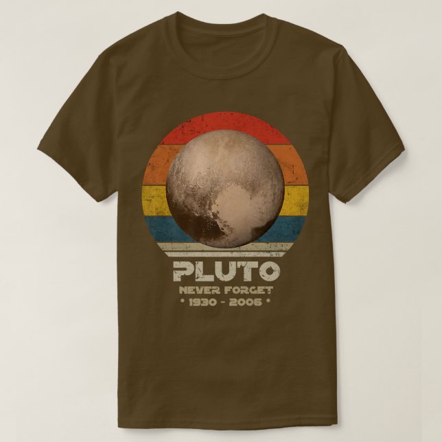 Camiseta Plutón - Nunca Olvídate, Planeta Retro Funny Spa (Diseño del anverso)
