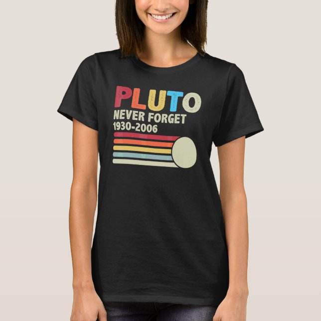 Camiseta Plutón Nunca Olvides Astronomía Espacio Retro Y 70 (Anverso)