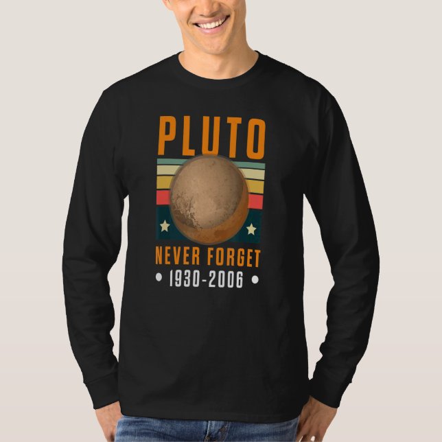 Camiseta Plutón Retro Nunca Olvides 1930 2006 (Anverso)