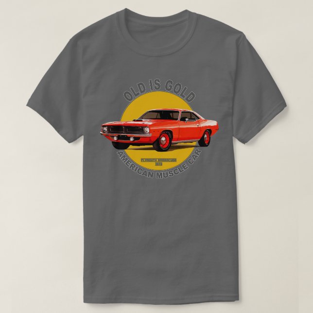 Camiseta Plymouth Barracuda American Muscle 60s 70s (Diseño del anverso)