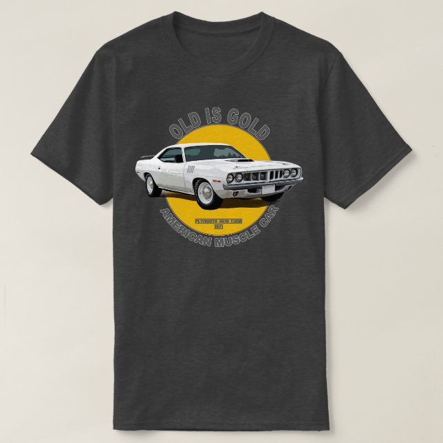 Camiseta Plymouth Hemi Cuda American Muscle 60s 70s Old is (Diseño del anverso)