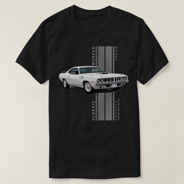 Camiseta Plymouth Hemi Cuda Clásico Músculo Americano de Vi (Diseño del anverso)