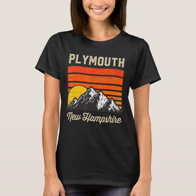 Camiseta Plymouth New Hampshire Hometown City State Retro U (Anverso)