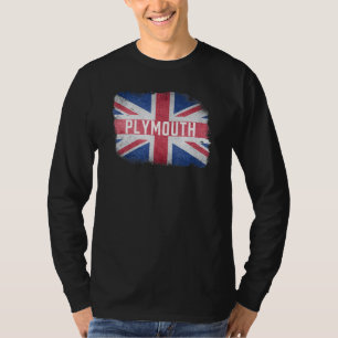 Camiseta Plymouth Reino Unido Bandera Británica Vintage Uk