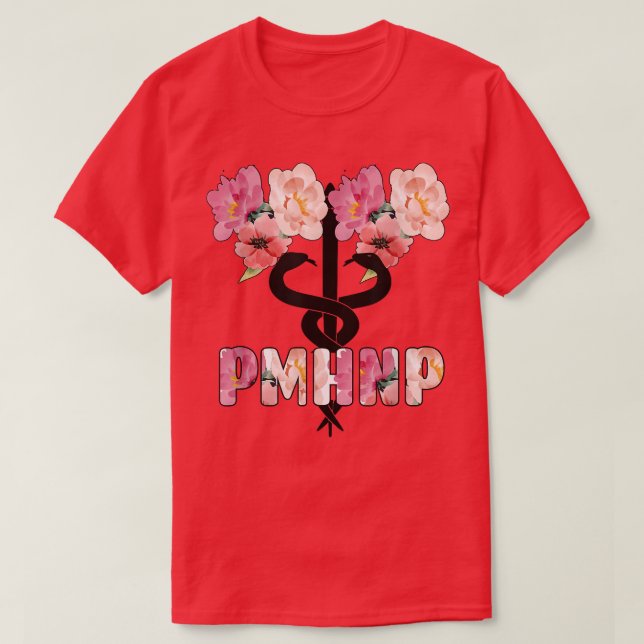 Camiseta PMHNP Caduceus Enfermera psiquiátrica de salud men (Diseño del anverso)