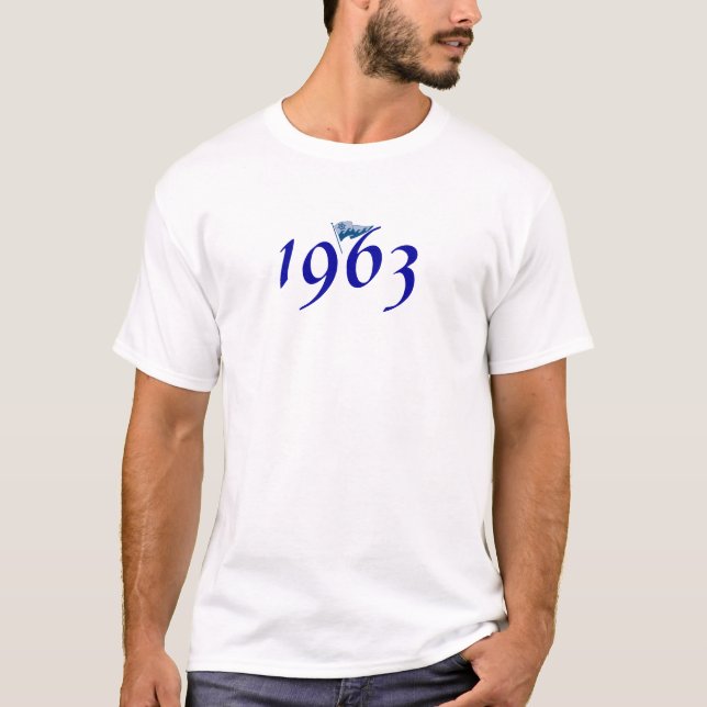 Camiseta PMYC 1963 con burgee logotipo-que agita y 2008 (Anverso)