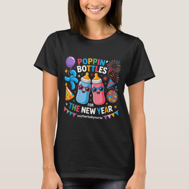 Camiseta Pn Bottles For The New Year Mother Baby Nurse  (Anverso)