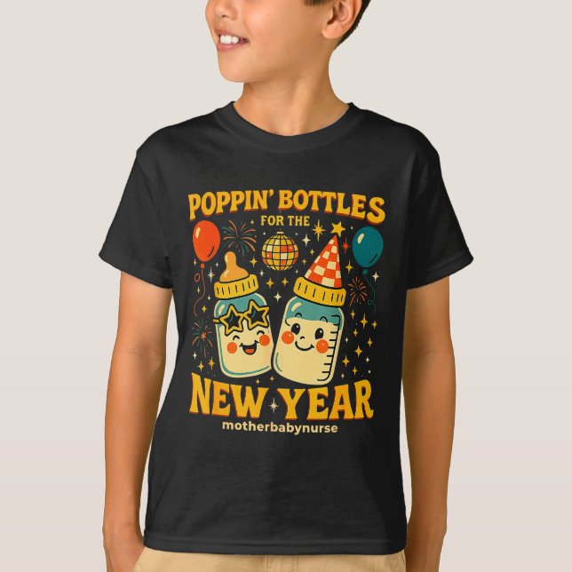 Camiseta Pn Bottles New Year Mother Baby Nicu Nurse Celebra (Anverso)