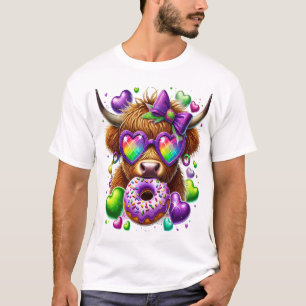Camiseta Png de Mardi Gras Retro, Vaca de las Tierras Altas