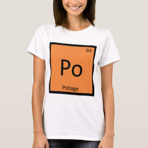 Camiseta Po - Símbolo de tabla periódica de química de la p