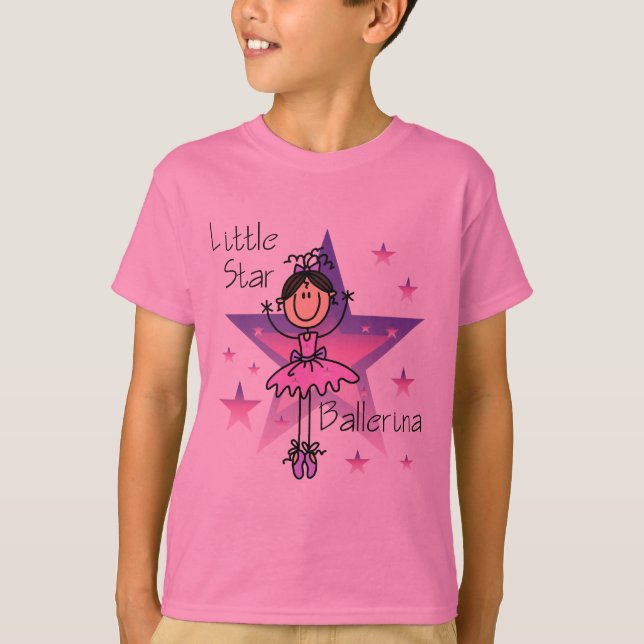 Camiseta Poca bailarina de la estrella - pelo de Brown (Anverso)