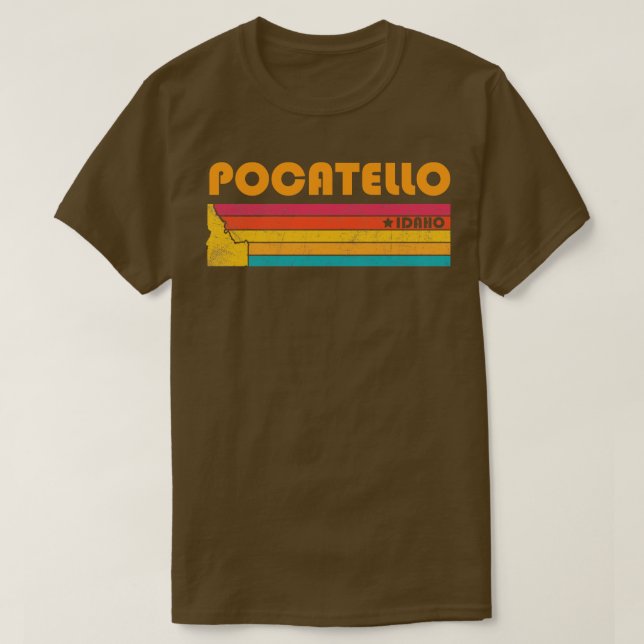 Camiseta Pocatello Idaho Vintage Molestias (Diseño del anverso)