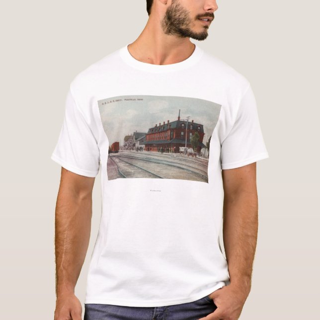 Camiseta Pocatello, identificación - trenes y gente (Anverso)