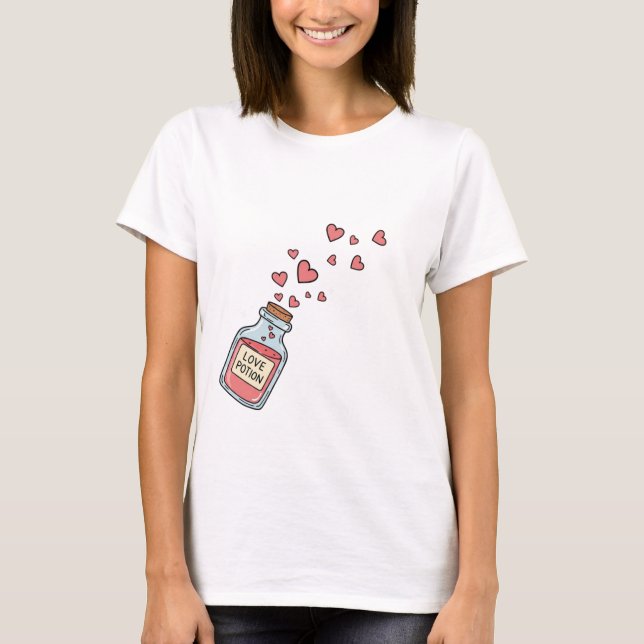 Camiseta Poción de amor rosado (Anverso)