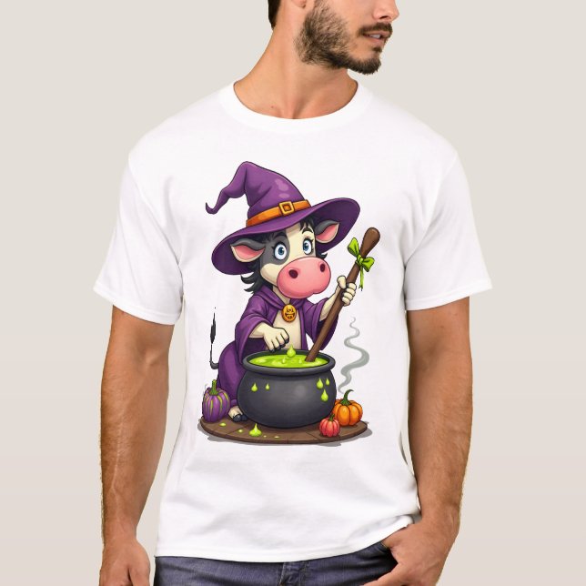Camiseta Poción de Caldero de Vaca Bruja (Anverso)