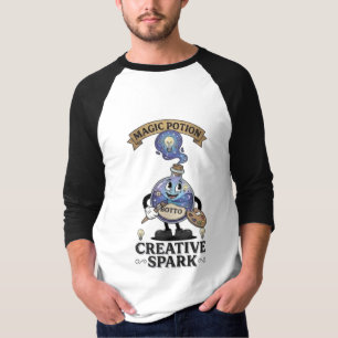 Camiseta Poción Mágica Chispa Creativa Mascota Artista Retr
