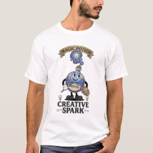 Camiseta Poción Mágica Chispa Creativa Mascota Artista Retr