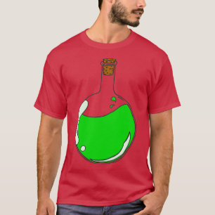 Camiseta Poción verde fina en un matraz de ebullición