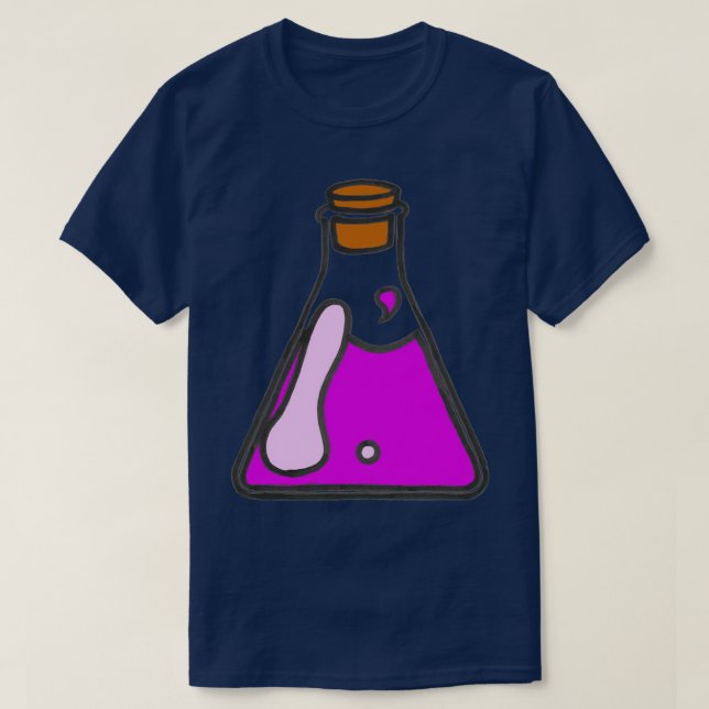 Camiseta Poción violeta en negrita en un matraz cónico (Diseño del anverso)