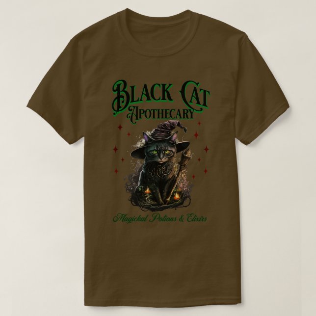 Camiseta Pociones de Magickal y elixirs de gatos negros (Diseño del anverso)