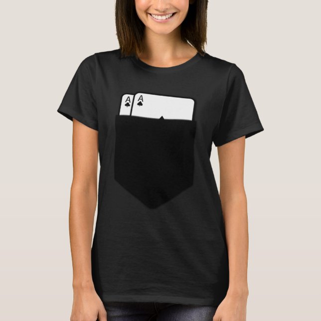 Camiseta Pocket Aces Fake Pocket Poker Hand (Anverso)