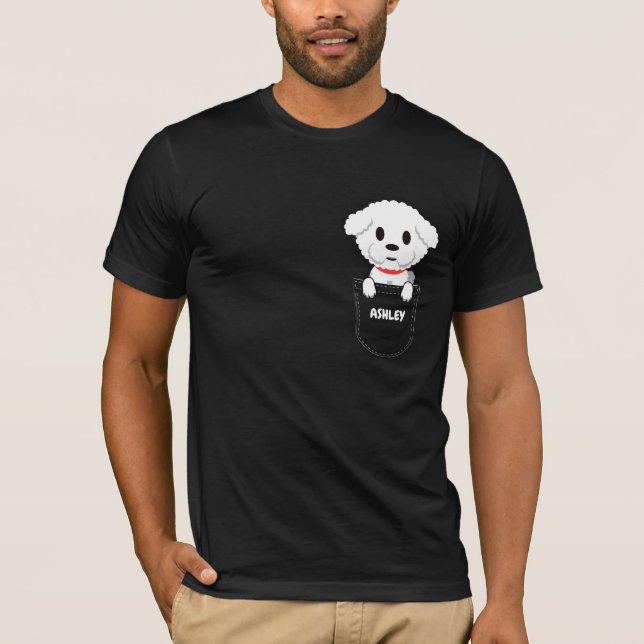 Camiseta Pocket Bichon Frisé perro adorable (Anverso)