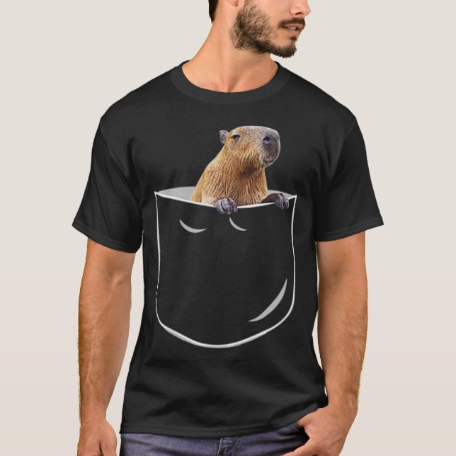 Camiseta Pocket Capybara Shirt Funny Capybara In Pocket (Anverso)