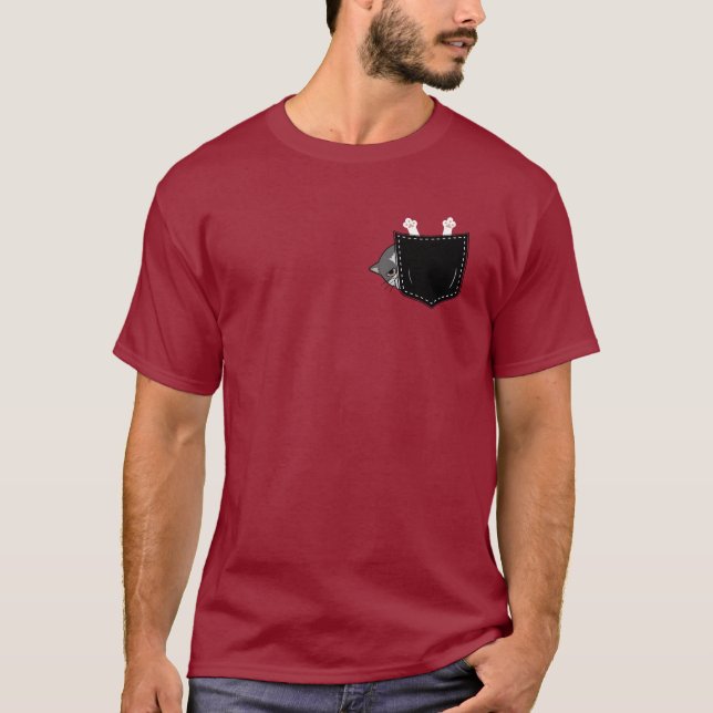 Camiseta Pocket Cat Magic Design Whimsical Feline Charm (Anverso)