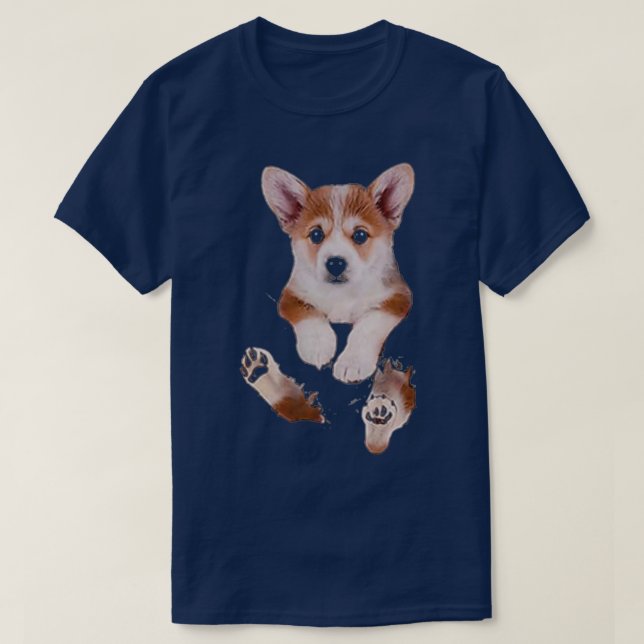 Camiseta Pocket Corgi (Diseño del anverso)