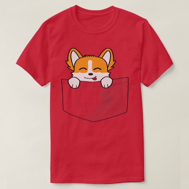 Camiseta Pocket Corgi (Diseño del anverso)