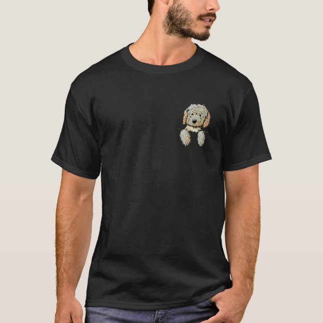 Camiseta Pocket Cute Goldendoodle Dog Mascota Animal Lover (Anverso)