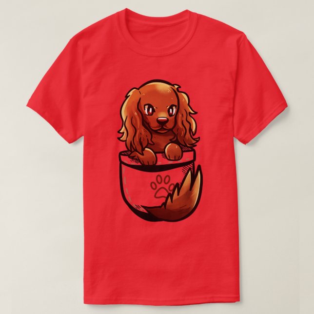 Camiseta Pocket Cute Irish Setter Dog (Diseño del anverso)