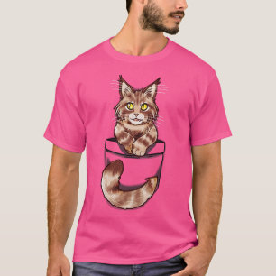 Camiseta Pocket Cute Maine Coone Kitten